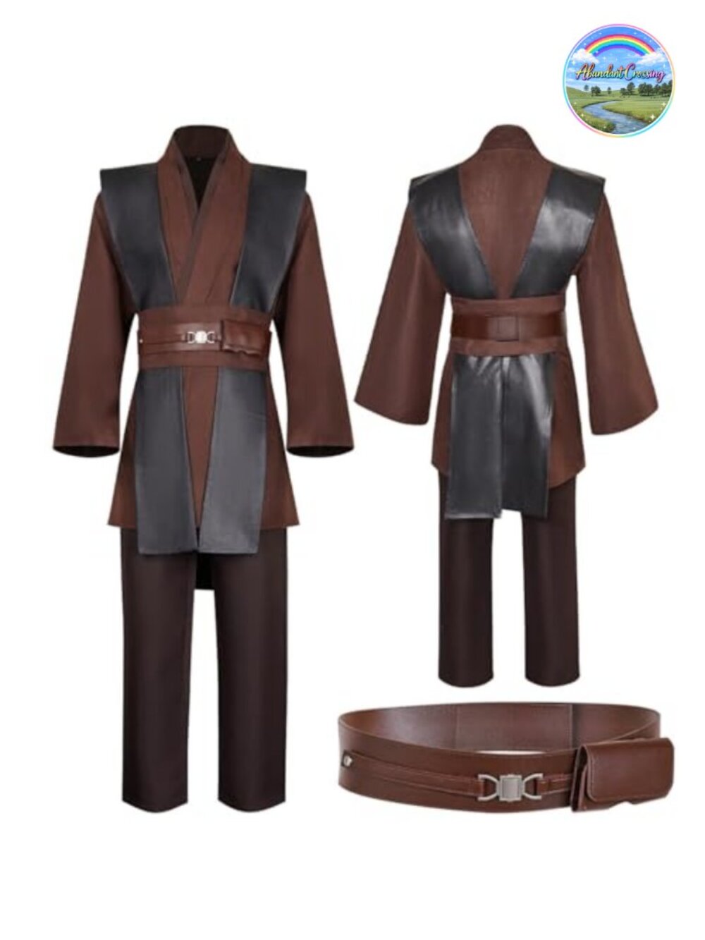 Men's Halloween Tunic Costume Full Set Cosplay Outfit with Belt Pants Shirt